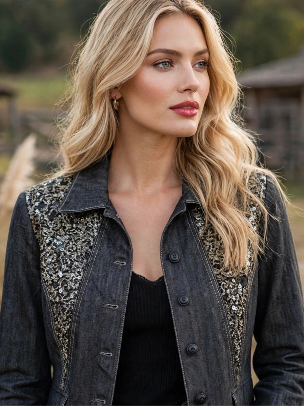 Rustic Denim Jean Jacket 1X New